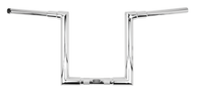 Load image into Gallery viewer, Burly Brand Jason 12-inch chrome handlebar with 1.25-inch diameter, featuring a sleek, polished finish for motorcycle customization.