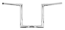 Burly Brand Jason 12-inch chrome handlebar with 1.25-inch diameter, featuring a sleek, polished finish for motorcycle customization.