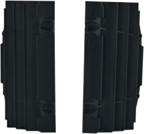 Acerbis radiator louvers in black, designed for motorcycle cooling system, featuring sleek, durable plastic construction.