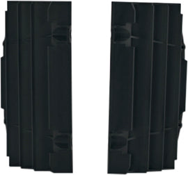 Acerbis radiator louvers in black, designed for motorcycle cooling system, featuring sleek, durable plastic construction.