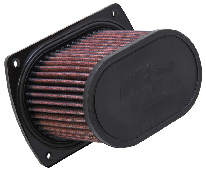 K&N Air Filter 706507 for improved engine airflow, showing a close-up of the reusable, high-performance air filter with a metal mesh.