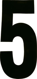 White Dirt Digits #5 4-inch extreme number decals in a 3-pack, designed for outdoor or industrial use by Dirt Digits.