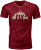 Fly Racing Fly Focus Tee in red, XL size, shown on a hanger with a casual fit and lightweight fabric for comfortable everyday wear.