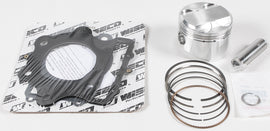 Wiseco top end piston kit with 81.00mm size, standard compression, 10.25:1 ratio, showing piston components and packaging.