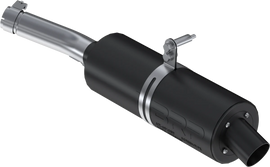 MBRP Exhaust single slip-on system with 4.25-inch black sport muffler, showcasing the sleek exhaust design and branding.