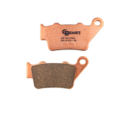 GBRAKES sintered brake pads for vehicles, showing the durable, metal-structured brake pads with branding and detailed surface features.