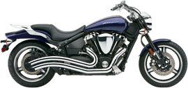 Cobra Speedster Swept F/S chrome motorcycle exhaust for Yamaha Warrior 2002-2010, showcasing its polished chrome finish and sleek design.