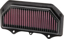 Load image into Gallery viewer, K&amp;N Air Filter 767511 showing a close-up of the reusable, high-performance air filter with a black rubber frame and pleated filter media.