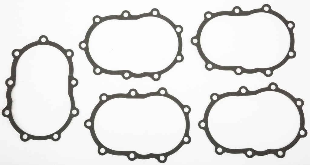 James Gasket transmission end cover gaskets foamet 5-pack, showing black rubber seals and gasket edges for vehicle transmission repair