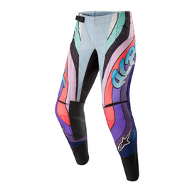 Alpine Star Techstar Le Imperial racing pants in purple, blue, and black, size 38, with sporty design and logo details.