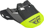 Fly Racing Formula Vector helmet visor in matte hi-vis, grey, and black, shown on a motocross helmet.