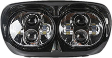 Load image into Gallery viewer, Pathfinder Road Glide LED headlight in black for Harley Davidson Road Glide models 2004-2013, featuring a sleek design and bright illumination.