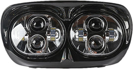 Pathfinder Road Glide LED headlight in black for Harley Davidson Road Glide models 2004-2013, featuring a sleek design and bright illumination.
