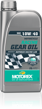 Load image into Gallery viewer, Motorex Racing Gear Oil 10W-40 1L bottle, black container with label, used for motorcycle and racing gear lubrication.
