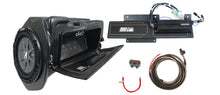 Load image into Gallery viewer, SSV Works Glovebox Kicker Sub with amplifier mounted inside for Polaris UTV Ride Command, black and compact installation