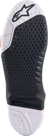 Alpine Star Tech 10 New Gen motorcycle sole in black and white, size 13/14, displayed on a plain background.