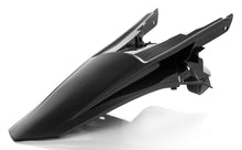 Load image into Gallery viewer, Acerbis black rear fender for motorcycles, showing a close-up of the durable plastic fender with mounting points and textured surface.