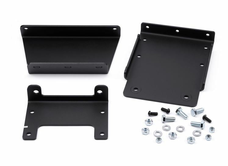 Warn Winch Mount for Kawasaki 619-101674, heavy-duty bracket for secure winch installation, with mounting holes and durable construction.