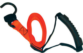 Powermadd Ez Out Pull Strap for tie-downs, durable strap with handle, ideal for securing and transporting equipment or cargo.