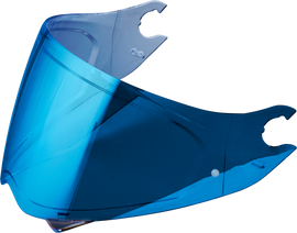 SCORPION EXO Covert FX helmet faceshield with blue mirrored Pinlock lens, designed for motorcycle helmet protection and clarity.