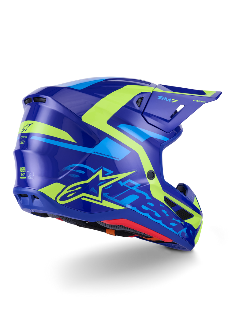 Sm7 Deed Helmet Blue/Ylw Fluo Glossy Xl