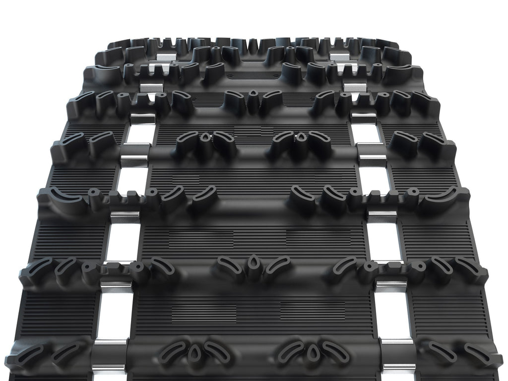 Camso Tire Hacksaw Track 2.52 pitch, 15-inch wide, 1.00 thickness, durable rubber track for machinery and equipment.