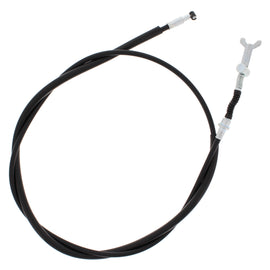 All Balls rear hand brake cable for hydraulic control lines, showing the black cable with metal fittings and protective outer casing.
