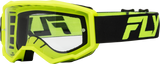 Fly Racing Youth Focus Goggle Blk/Hi-Vis W/ Clear Lens 37-51150Y
