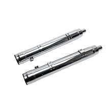 Load image into Gallery viewer, FireBrand Grand Prix mufflers in chrome for Cheiftain and Challenger 2014 and up, showcasing sleek exhaust design