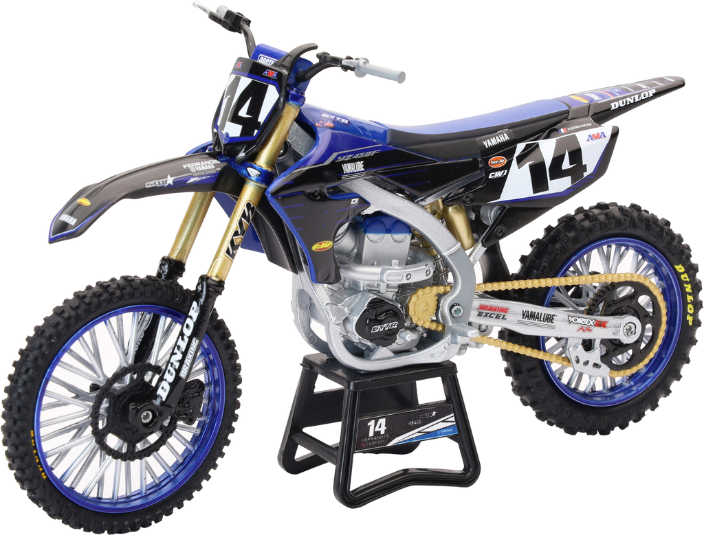 New Ray Toys 1:12 scale Yamaha Factory Team YZ450 Dylan Ferandis #14 motorcycle accessory model.