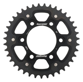 Kawasaki ZX Supersprox rear stealth 39-tooth aluminum and steel sprocket in black, designed for durable motorcycle performance.