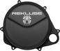 Rekluse clutch cover for HON motorcycle, shiny metallic finish, showing detailed design and mounting holes.