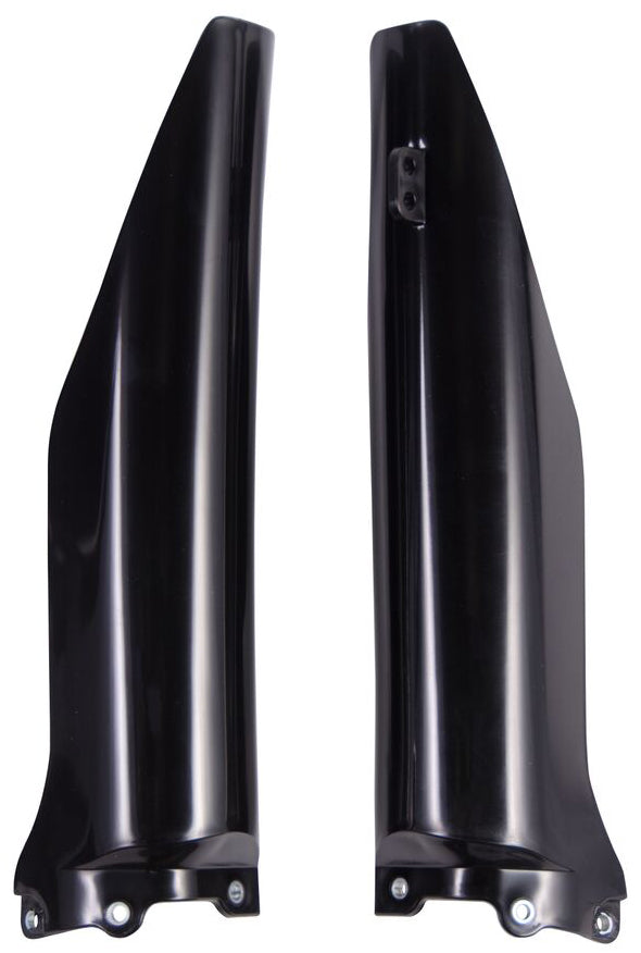 Black Acerbis fork guard for motorcycle suspension, featuring the Acerbis logo and protective design for front forks.