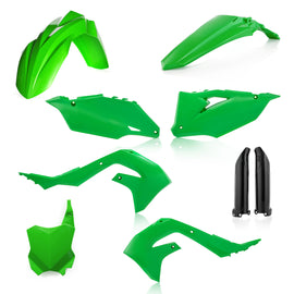 Acerbis full plastic kit in black and gray with various panels and components for motorcycle customization and protection.