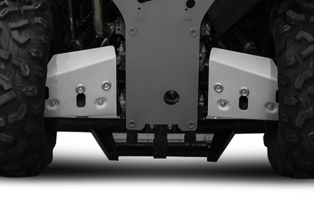 RIVAL POWERSPORTS USA alloy rear A-arm guards for off-road vehicles, shown mounted on a vehicle's suspension system.