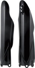Load image into Gallery viewer, Acerbis black fork guard for motocross bikes, showing the durable plastic shield with Acerbis branding for front suspension protection.