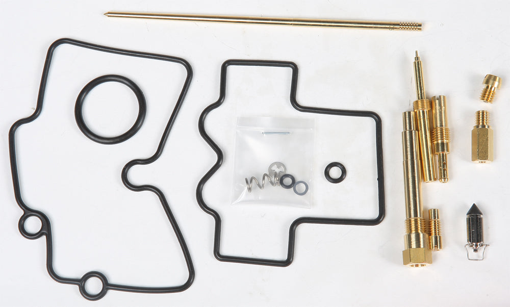 Shindy Carb Rebuild Kit for Honda CRF250X 2003-2023, including intake and fuel system components, on a clean work surface.