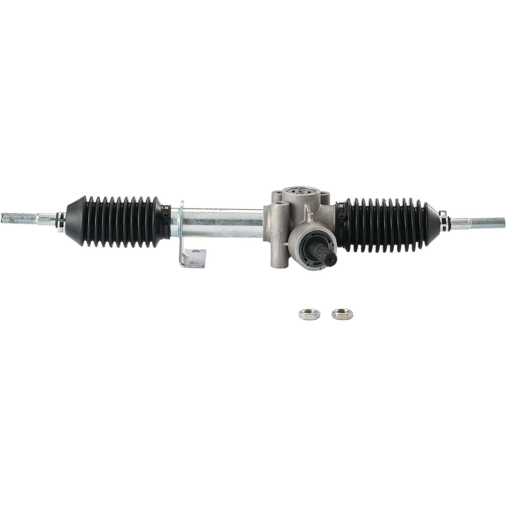 All Balls steering rack assembly for Can Am vehicles, showing the metal rack and gear components in a detailed close-up image.