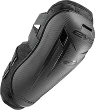 Load image into Gallery viewer, Black EVS Option Elbow Pads for adults, showing padded protection and adjustable straps for a secure fit.