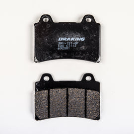 Semi-metallic Braking Brake Pad Set by Braking, showing the individual brake pads with metal backing and friction material.