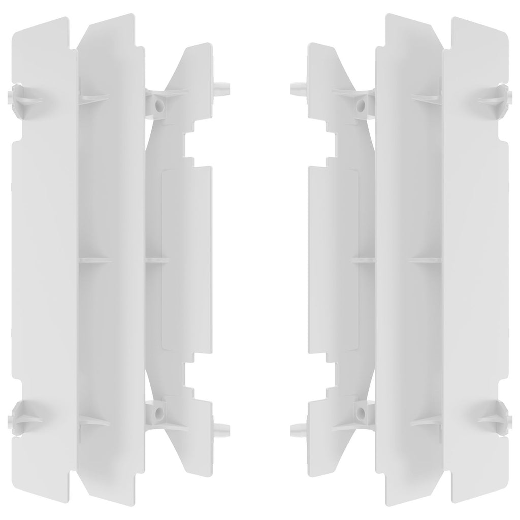 Polisport Plastics radiator louvers in white for RM/DR body, designed to fit and protect motorcycle radiators.