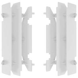 Polisport Plastics radiator louvers in white for RM/DR body, designed to fit and protect motorcycle radiators.
