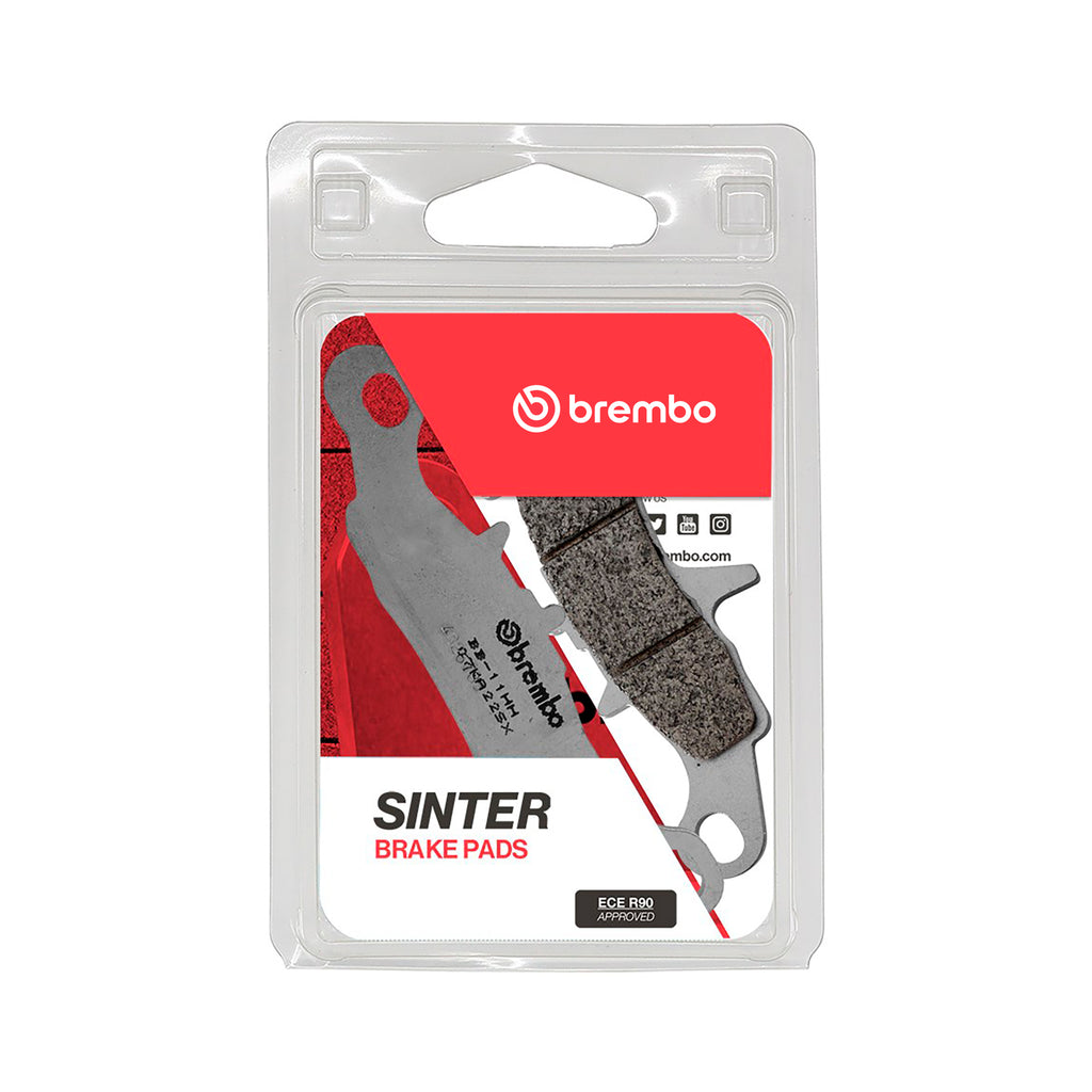 Brembo Upgrade SX Brake Pads Sintered 177-1136 installed in a vehicle brake system, showcasing the high-performance brake pads.