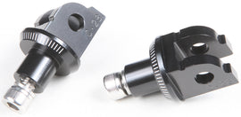 PUIG Footpeg Adapter 561-06866BK for motorcycle foot controls, black metal with mounting hardware visible in the image.