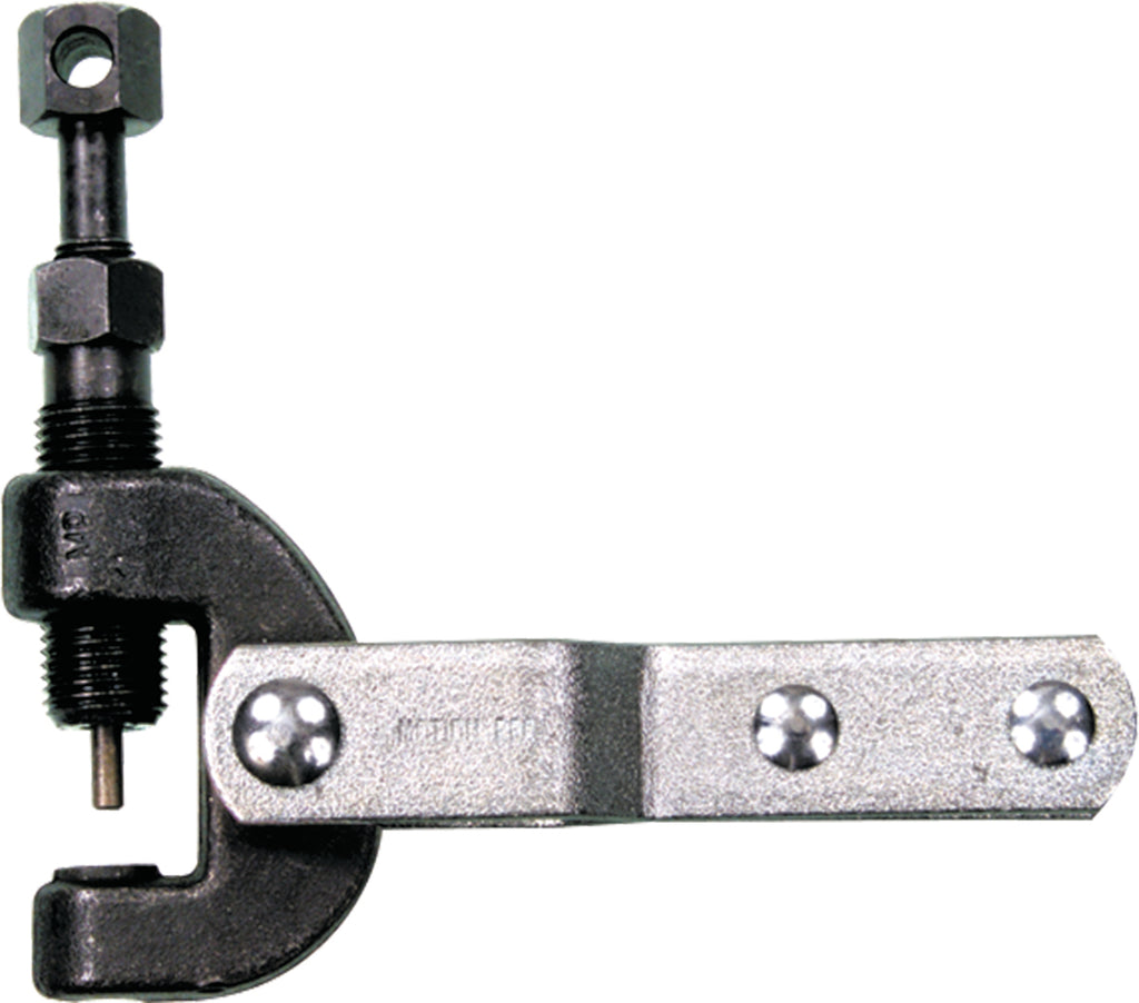 Motion Pro Chain Breaker tool for motorcycle chains, featuring a sturdy metal construction and ergonomic handle.