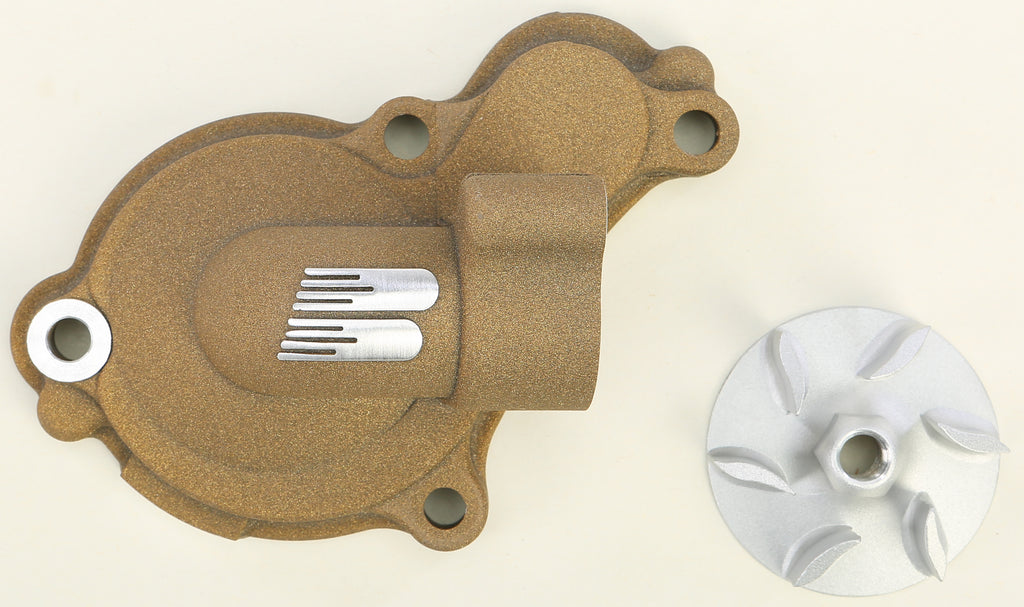 Boyesen magnesium waterpump cover and impeller kit for off-road vehicles, featuring durable construction and precise fit.
