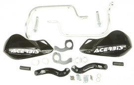 Acerbis Supermoto X-Strong black handguards mounted on a Honda CRF250 off-road motorcycle, showing protective hand shield design.
