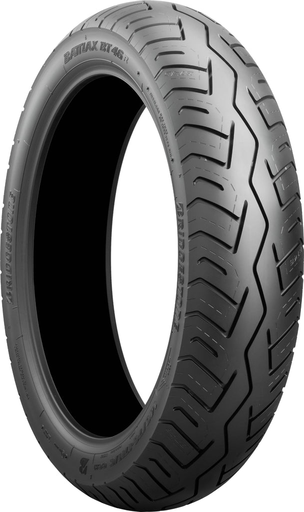 Bridgestone Battlax BT46 rear motorcycle tire 130/80-17 65H bias tubeless on a motorcycle wheel.