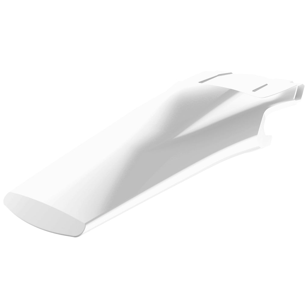 White Polisport Plastics rear fender for Husqvarna 64-69150, showcasing its durable plastic construction and sleek design.