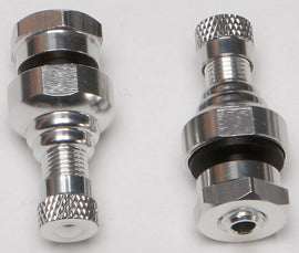 Silver Competition Werkes air valve with 8.3mm straight inlet and outlet, designed for motorcycle or vehicle air systems.
